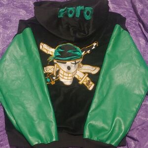 Zoro Embroidered Velvet Hoodie - One Piece